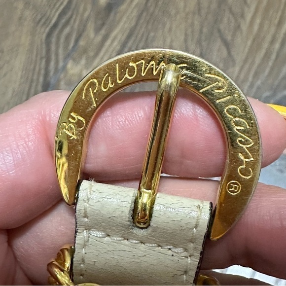 Paloma Picasso leather belt 33” length gold tone main image 4